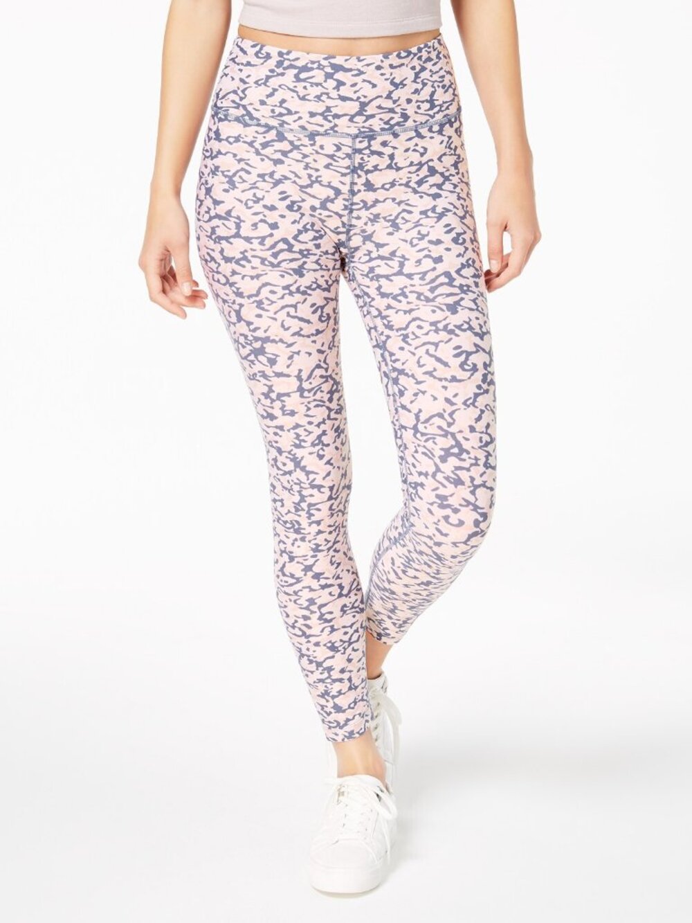 Calvin Klein Womens Activewear Lynx Print High Waist Ankle Leggings